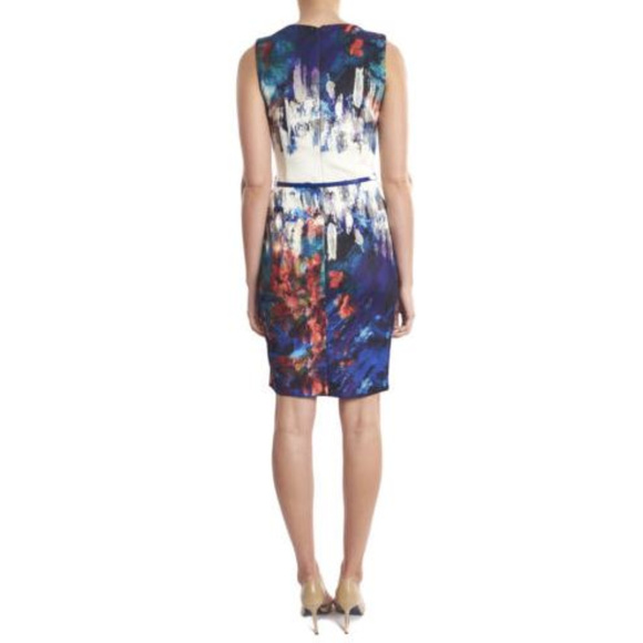 Joseph Ribkoff Watercolor Sleeveless Sheath Dress - Picture 4 of 4